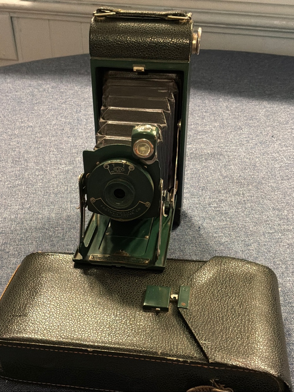 Vintage Green Folding Camera - Classic Bellows Travel Camera